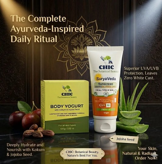 CHIC Botanical Beauty: Sunscreen & Body Yogurt Duo | Deep Hydration | Clean Formula | All Skin Types
