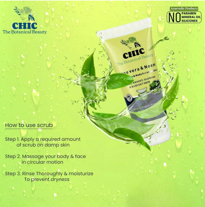 Aloe Vera And Neem Face And Body Scrub With Aloe Vera Gel Combo