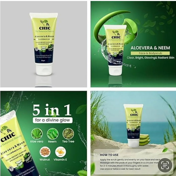Aloe Vera And Neem Face And Body Scrub
